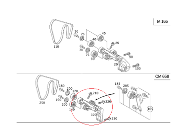 Vaneo W414 1.7/W168 A160 668 Motor Dizel Kayış Gergi Kütüğü Komple