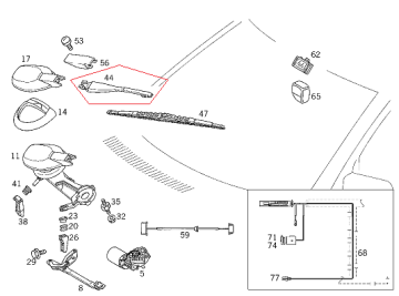 Mercedes W210 Ön Cam Silecek Kolu