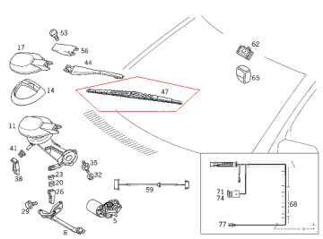 Mercedes W210 Ön Cam Silecek Lasliği/Silecek Süpürgesi 630mm