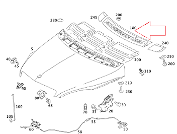 Mercedes W245 B150/B160 Ön Kaput Hava Giriş Bakaliti/Ön Cam Alt Bakaliti