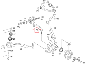 Mercedes W221 Alt Salıncak/Rotilli Kol Sağ