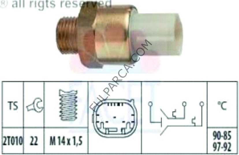 Bmw E36,E39, Bmw E46 Üş Fişli Fan Müşürü,Hararet Müşürü,Sıcaklık Sensörü