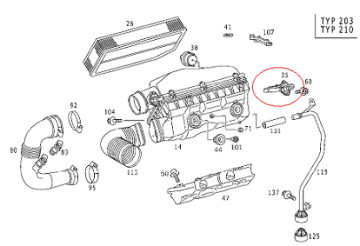 Mercedes W220/W210/W203/ML W163 611/612 Motor Hava Akışmetre Soketi Müşürü/Debimetre Sensörü