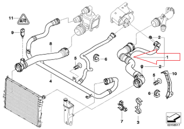 Bmw E46 N40/42/45/46 Motor Radyatör Üst Hortumu Sol