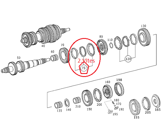Vito W639/Viano 646 Motor İkinci Vites Senkromenç/Şanzuman Sekromeç