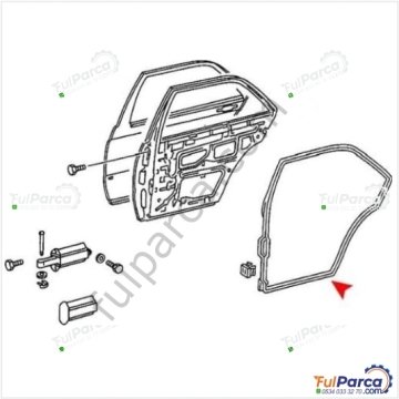 Mercedes W201 190 Arka Kapı Fitili SOL/Kapı Lastiği/Kapı Fitili