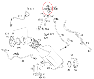 Mercedes W212/W222/W203/Sprinter/Vito W639/W447 651/642 Motor Egzoz Basınç Sensörü