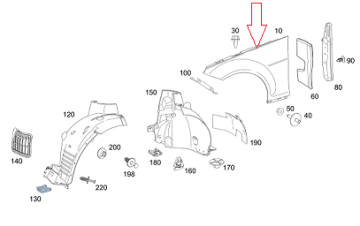 Mercedes C Seri W204 Çamurluk Saç Ön Sol
