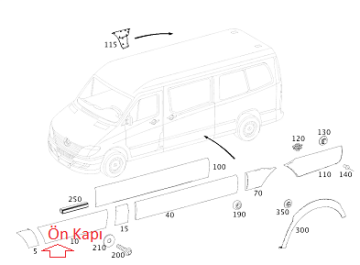 Sprinter W906 Ön Kapı Kaplaması/Ön Kapı Yan Bakaliti Sol