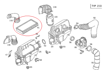 Mercedes W210 111/112/104/604/606 Motor Hava Flitresi