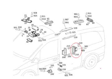 Viano/Vito W639 Sürgülü Kapı Sivici /Siviç/Sürgülü Kapı Şalteri/Sürgülü Kapı Kontak Şalteri Sağ