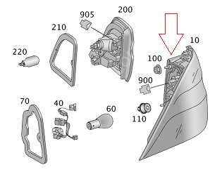 Mercedes ML W166 Arka Stop Lambası Sağ Dış