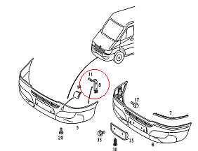 Sprinter W901/W902/W903/W904 Ön Tampon Braketi/Tampon Bakaliti-Tampon Tutucu
