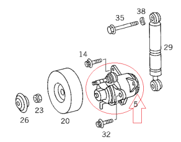 Mercedes W210/W124 111 Motor Kayış Gergi Kütüğü