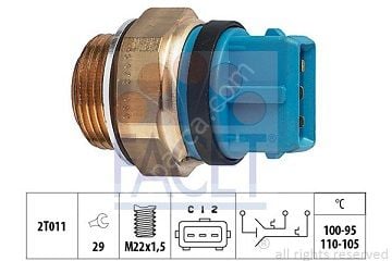 Opel Omega B OMEGA B X25XE/X30XE Üç Fişli Fan Müşürü  100°C - 95°C 110°C - 105°C