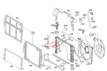 Mercedes W221 642 Motor Su Radyatörü