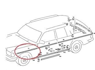 Mercedes W123 Çamurluk Nikelajı Ön SOL