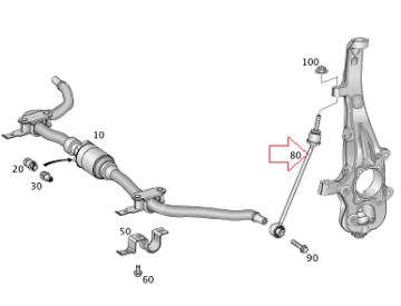 Mercedes ML166/W166 Viraj Askı Rotu/Z Rot/Burkulma Çubuğu Sağ