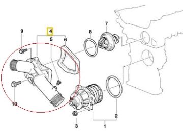 Bmw E38/E39 M52 Motor Termostat Kapağı