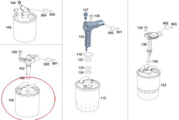 Mercedes W212/W221/A169/Vito W639/Sprinter W906 640/642/651 Motor Mazot Filtresi