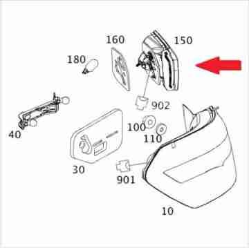Mercedes E Glass W212  Elegans,AVG Arka Stop Lambası İç Sağ,Yedek Parça