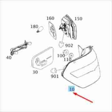 Mercedes E Glass W212 Elagancs Arka Stop Dış Sol