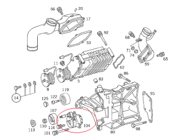 Mercedes W210 111 Motor Kompresör Gergi Kütüğü
