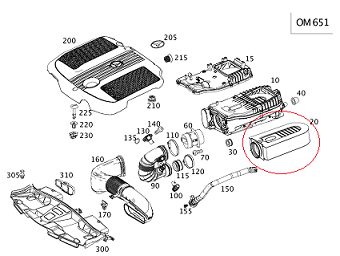 Mercedes E Glass W212/W204/W219 Dizel 651 Motor  Hava Flitresi Yedek Parça