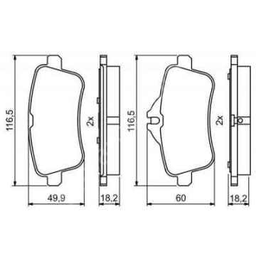 Mercedes ML W166/W117/W176 Fren Balatası Arka Takım