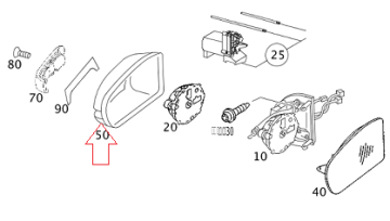 Mercedes W203 Ayna Kapağı Sağ 00/04