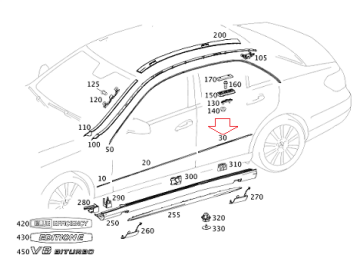 Mercedes E Glass W212 Arka Kapı Çıtası Sol/Yeni Model