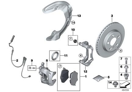 Bmw 2F45/F46/X1 F48/X2 F39/MINI F54/F55/F56/F57/F60 Ön Fren Aynası/Ön Disk