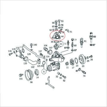 Mercedes W116/W140 103 Motor Termostat Kapağı/Termostat Yuvası