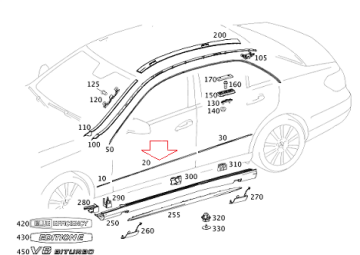 Mercedes E Glass W212 Ön Kapı Çıtası Sağ Yedek Parça