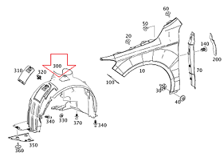 Mercedes W176-W17-W246 Ön Çamurluk Davlumbazı SAĞ