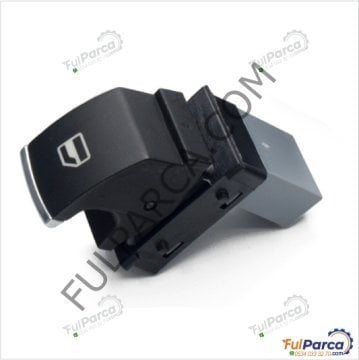 Volkswagen Golf 6 Golf 6,Passat,Jetta,Tiguan,Amorak Cam Açma Düğmesi,Tekli Cam Açma Anahtarı Krom Sol