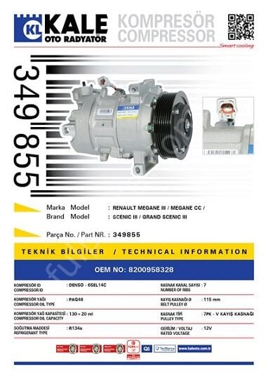 Vito W447 622 Reno Motor Klima Kompresörü