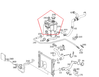 Mercedes ML164/W202/W210/W211/W212/W208/W209/W447/ C204/W205/W117/W220/W221/W156/ML W164/ML166 Gla Genleşme Kabı Kapağı/Radyatör Yedek Su Depo Kapağı