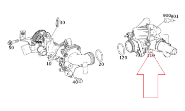 Mercedes W176/W246/W156/W117 Gla 200 270 Motor Termostat