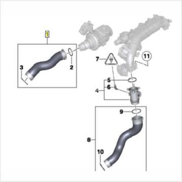 Bmw E90/E91/E92/E93/E84 N47N Dizel İntercool Hortumu/Turbo Hortumu Üst