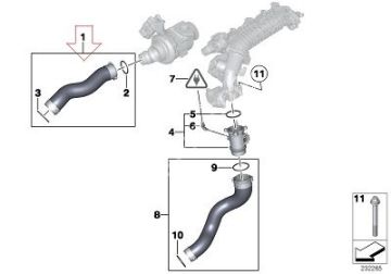 Bmw E90/E91/E92/E93/E84 N47N Dizel İntercool Hortumu/Turbo Hortumu Üst