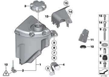 Bmw 5 Seri F10 N47 Motor Radyatör Yedek Su Deposu/Genleşme Kabı