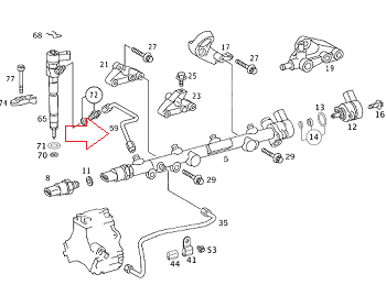 Sprinter W202/W203/W210/W211/W901/W904/W638/W639 611/612 Motor  4.Enjektör Yakıt Borusu/Mazot Hortumu