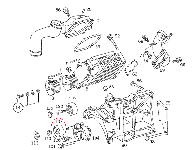 Mercedes W210 104/111 Motor Kompresör Gergi Rulmanı/Gergi Bilyası