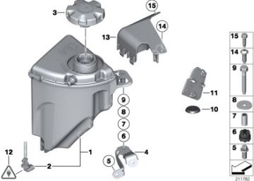 Bmw 7 Seri F01/5 Seri F10 N63 Motor Radyatör Yedek Su Deposu/Genleşme Kabı