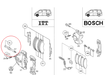 Vito W638/Sprinter W901/208 Fren Kaliper Tamir Takımı Pimli Ön