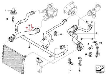 Bmw E46 N40/42/45/46 Motor Radyatör Alt Hortumu