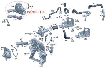 Mercedes W204/W212/W207/WX204/Vito W447 651 Motor Devirdaim/Su Pompası