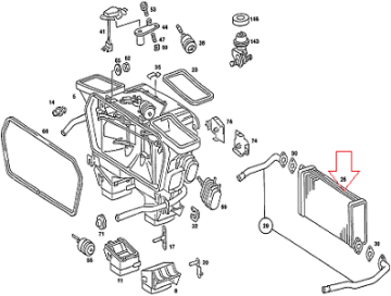 Mercedes W201 102 Motor Kalorifer Radyatörü