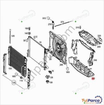 Mercedes E Glass W212 Radyatör Alt Bakaliti/Davlumbaz